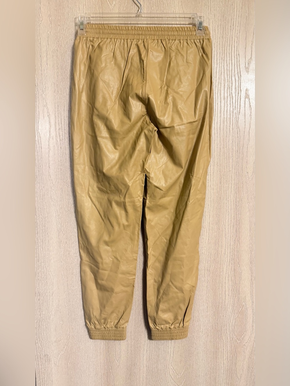 Stella Luce Camel Faux Leather Jogger Pants Size Small - Picture 9 of 16